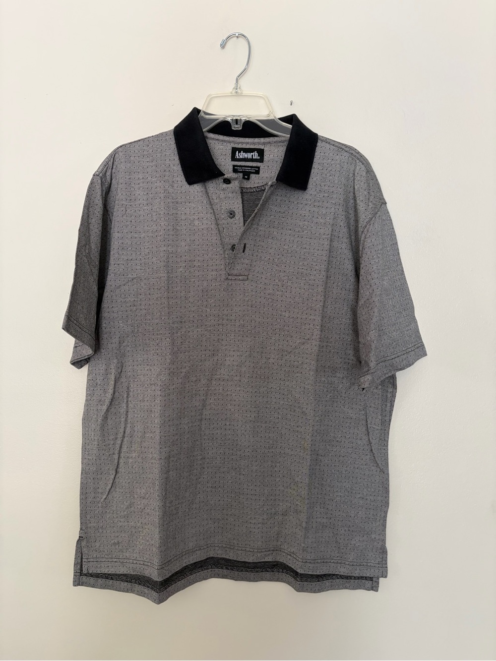Ashworth Grey Polo with Black Contrast Collar